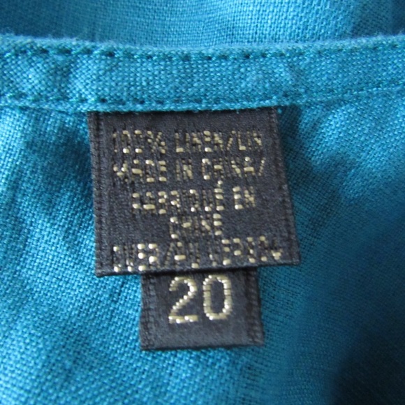 Dana Bachman Turquoise Blue Linen Tank Top 20 Lagenlook Breathable Vintage - Picture 8 of 9